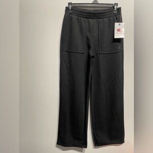 Champion Girls Wide Leg Ribbed Pants Black Size Large NWT